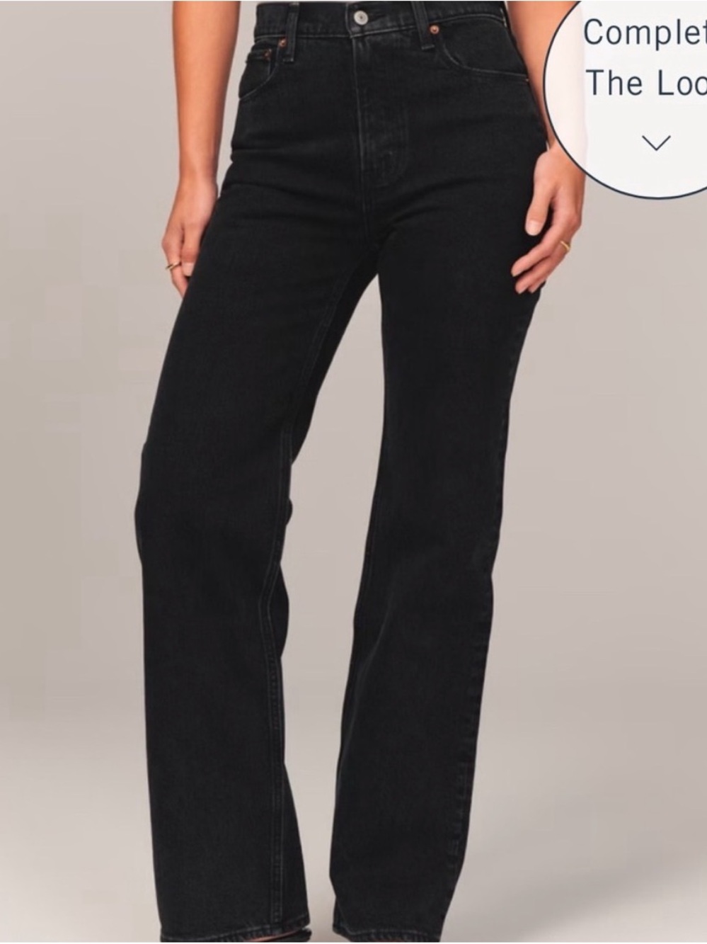 Abercrombie & Fitch Women’s Straight Leg Jeans — Black